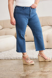 RFM Crop Chloe Full Size Tummy Control High Waist Raw Hem Jeans-Online Only