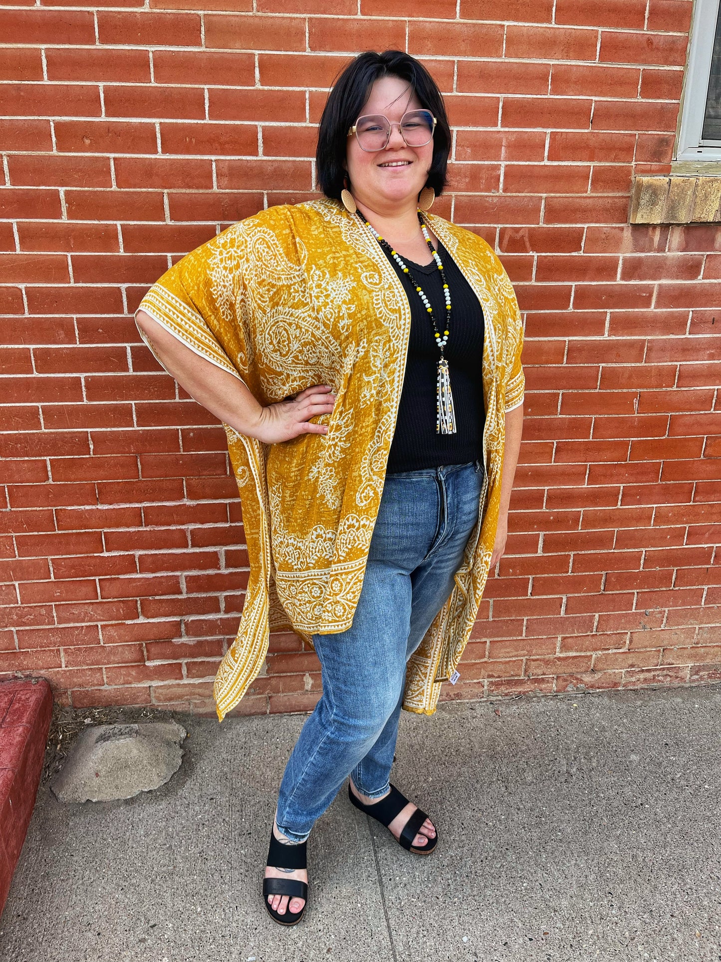 Paisley Mustard Kimono￼