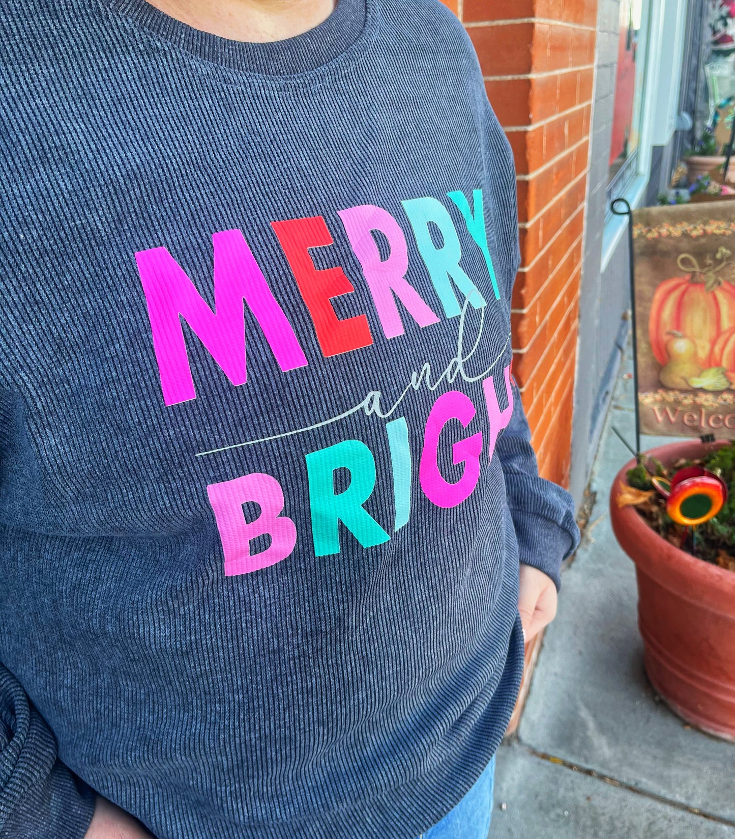 Merry and Bright Colorful Crewneck