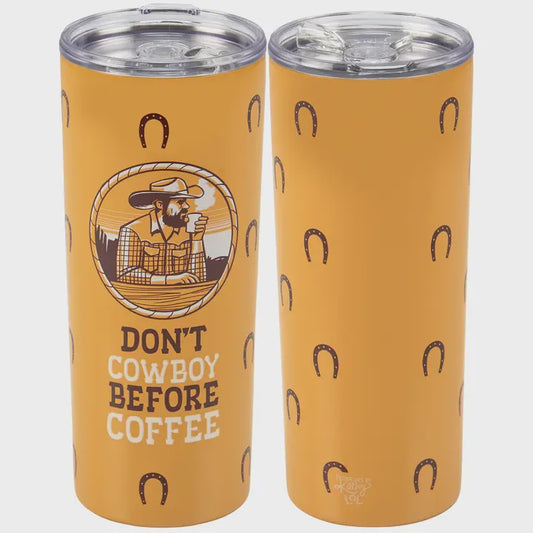 Cowboy Before Coffee Tumbler