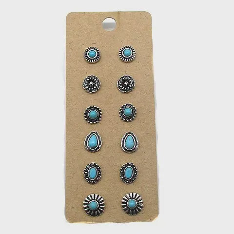 Western Dainty post earrings - Turquoise