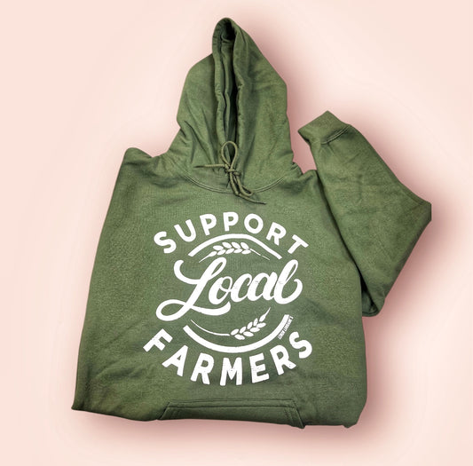 Support Local Farmers Green Hoodie