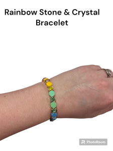 Rainbow Stone & Crystal Bracelet