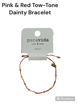 Pura Vida Pink/Red Dainty Bracelet