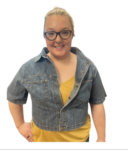 Denim Cropped Short Sleeved Button Jacket