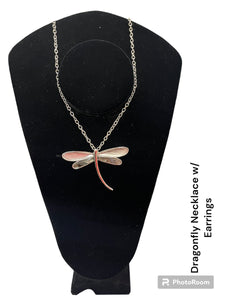Dragonfly Necklace & Earrings