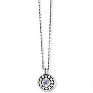 Brighton Pebble Dot Medali Petite Reversible Necklace Sapphire