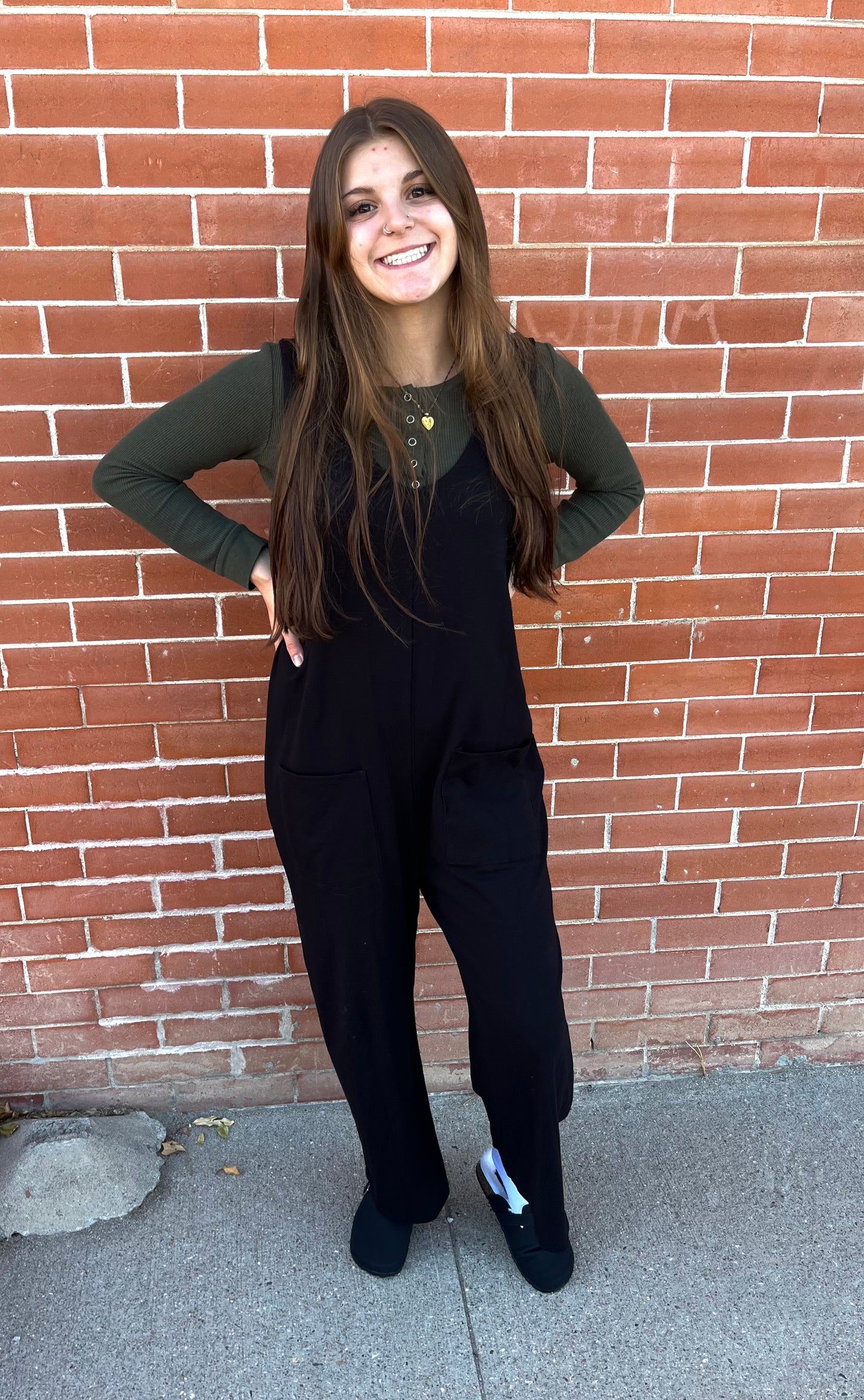 Lovely Melody Black Vneck Jumpsuit