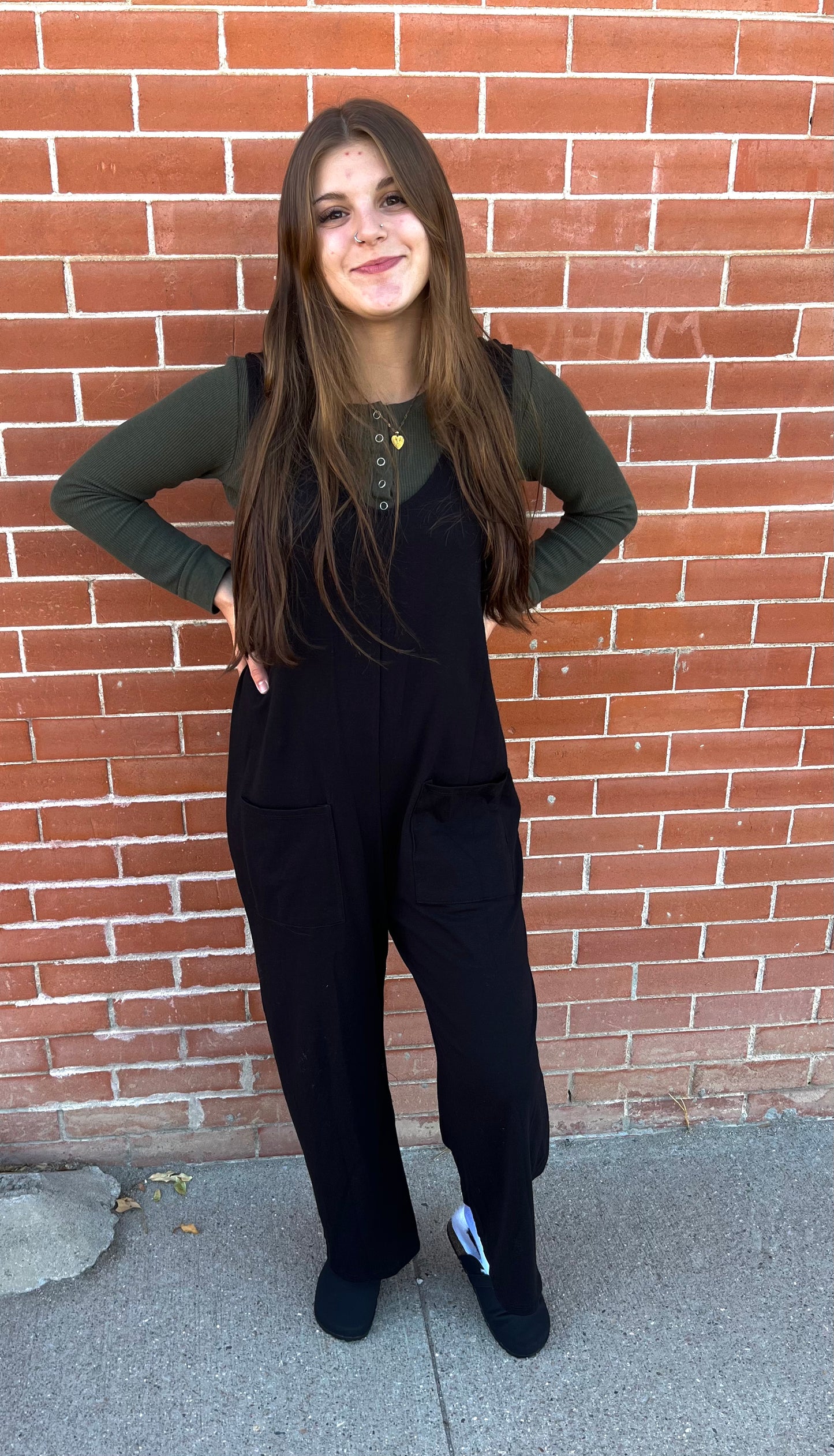 Lovely Melody Black Vneck Jumpsuit