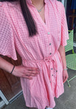 Easel Textured Pink Spring Dress