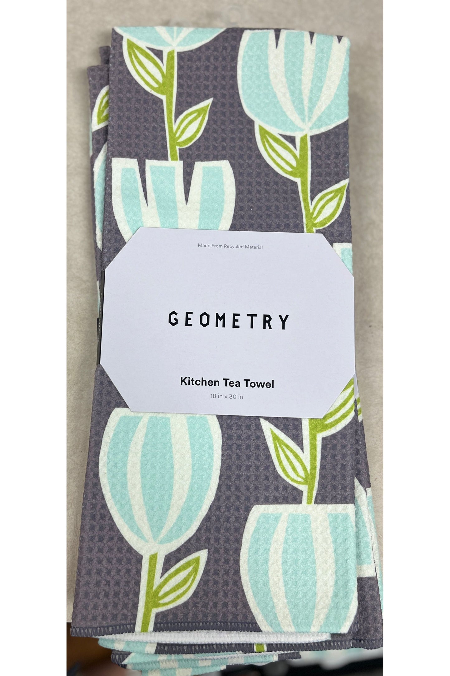 grey tulip dishtowel