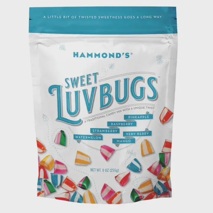 Packaging of Hammond's Sweet Luvbugs candy mix on a white background