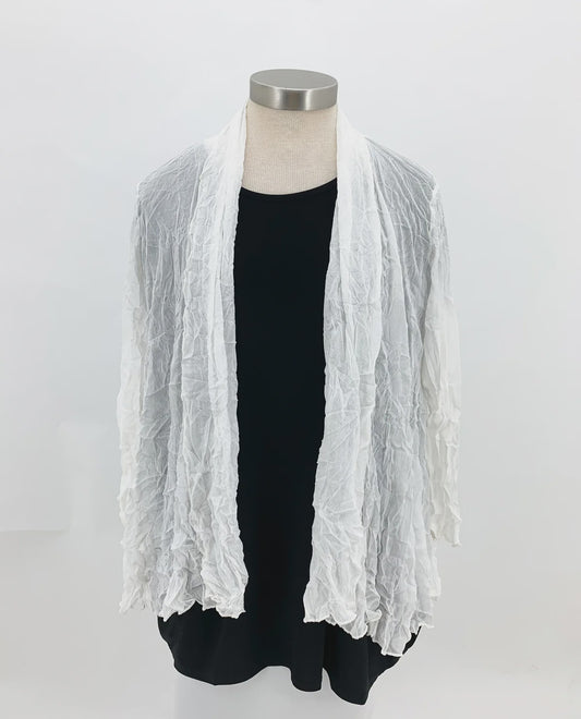 FOCUS ME-401 SOLID CRINKLE MESH JACKET - white