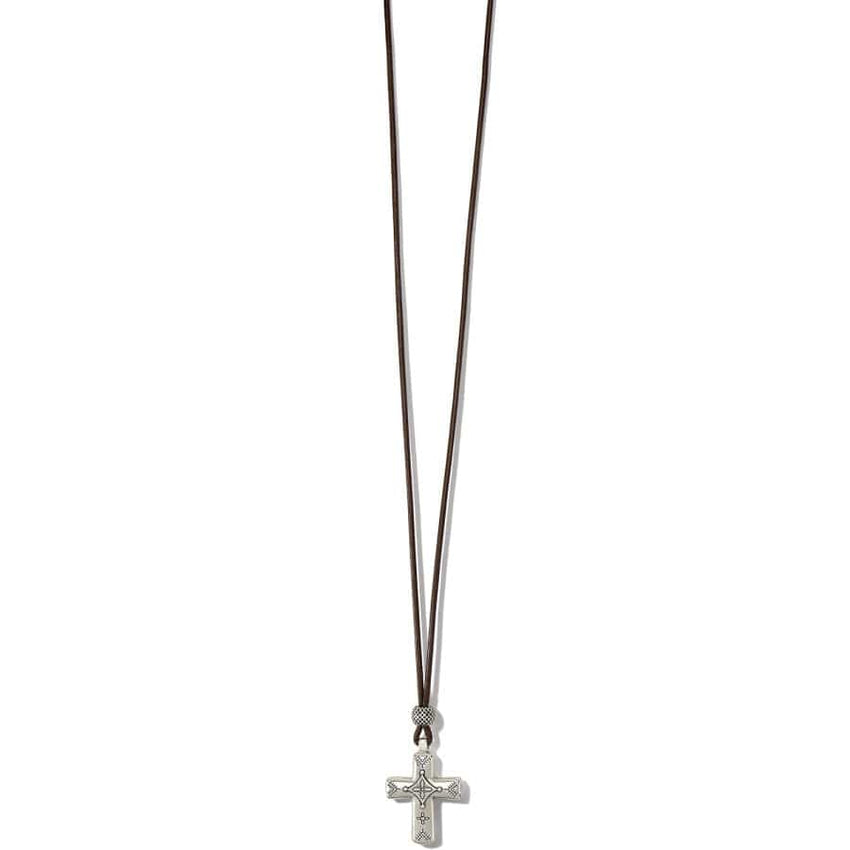 Brighton Mosaic Paseo Leather Cross Necklace
