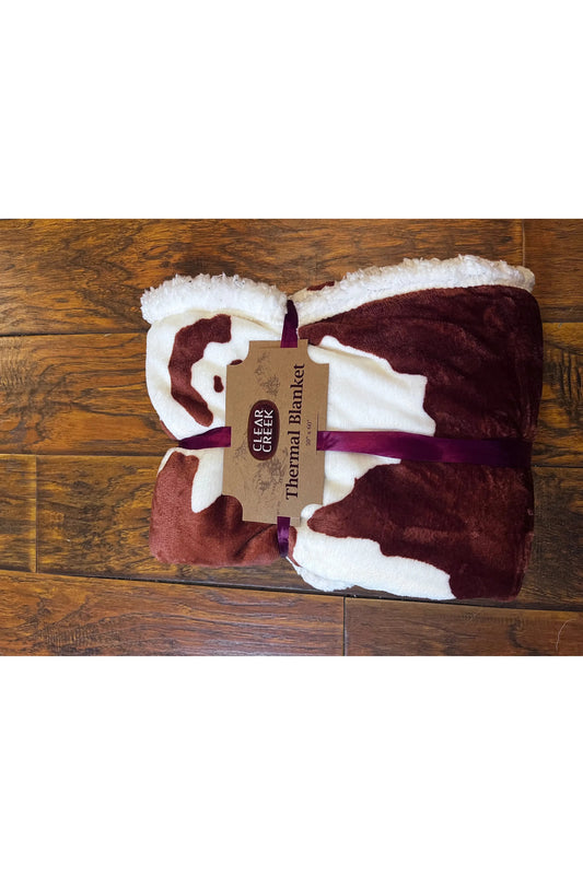 Clear creek cow print blanket 