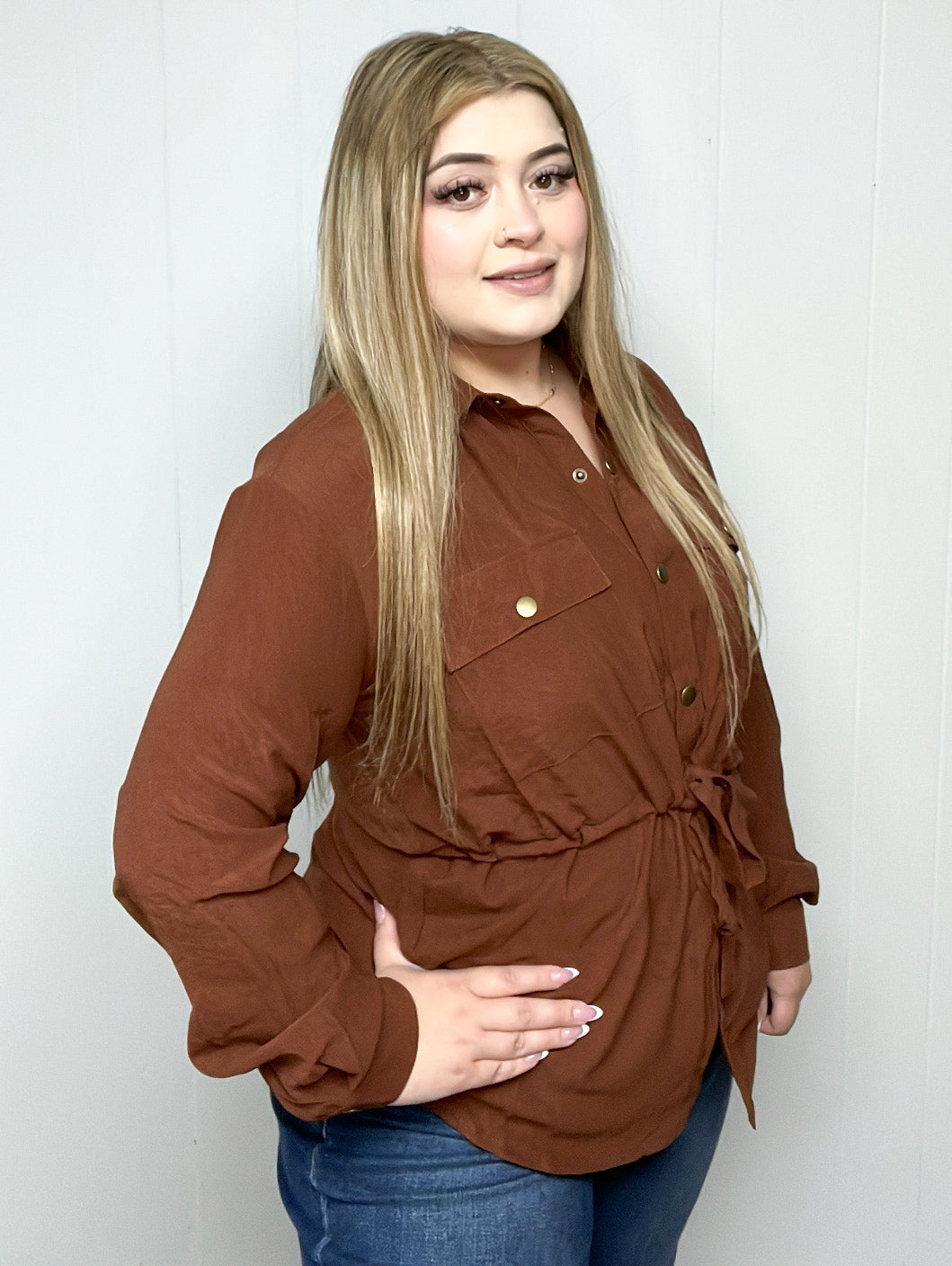 POCKET SNAP BUTTON OVERSHIRT JACKET-SALE