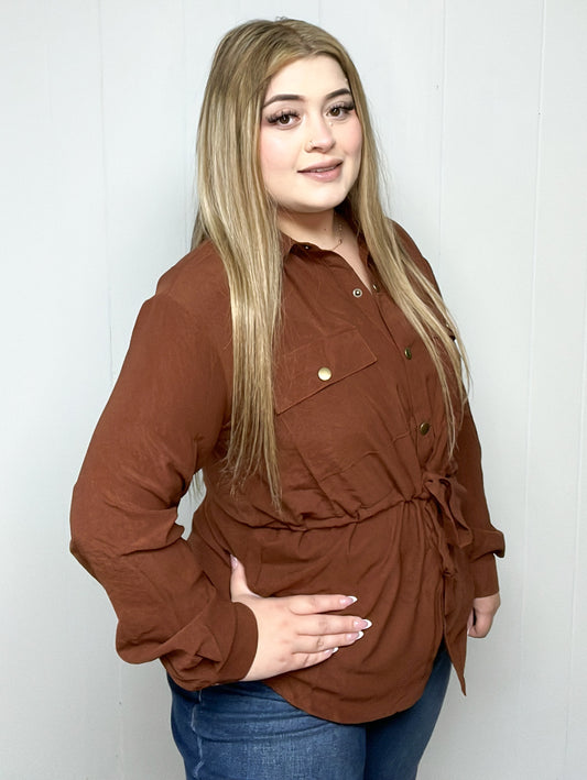 POCKET SNAP BUTTON OVERSHIRT JACKET-SALE