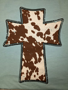 Cow Print Cross Tshirt