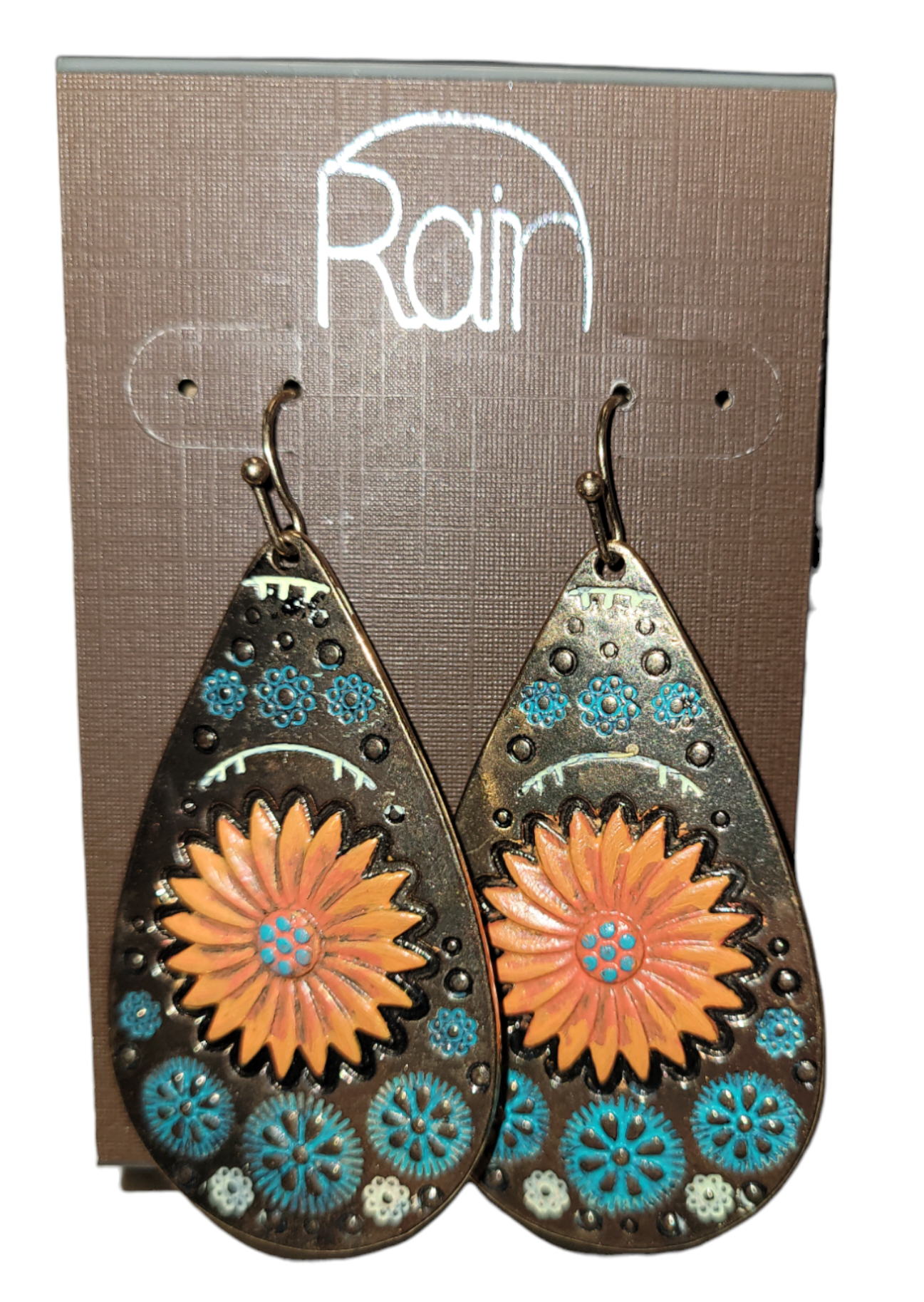 Teardrop Western Floral Earrings