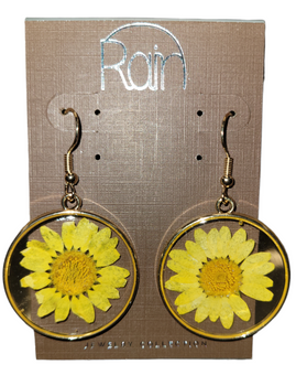 Rain Yellow Daisy Earrings