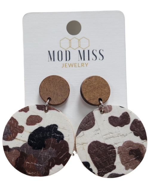 Mod Miss Earrings Cow Print