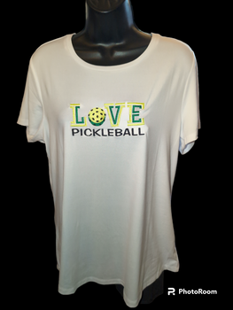 White Love Pickleball Tshirt