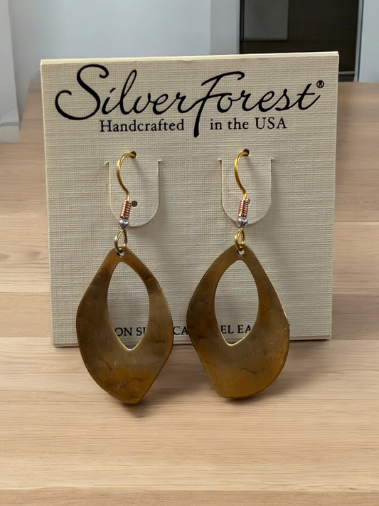 Silver Forest Gold Dangle Earrings