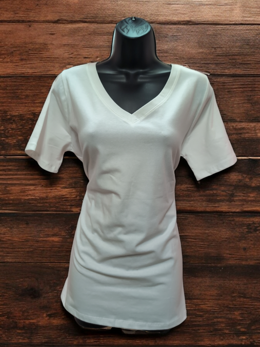 Basic White Vneck