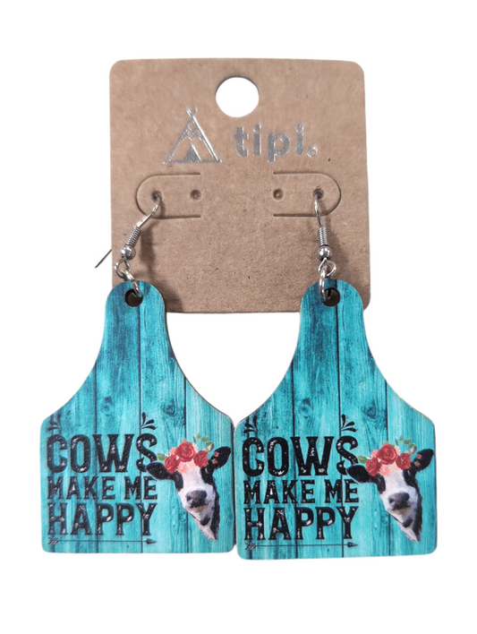 Cows Make Me Happy Earrings