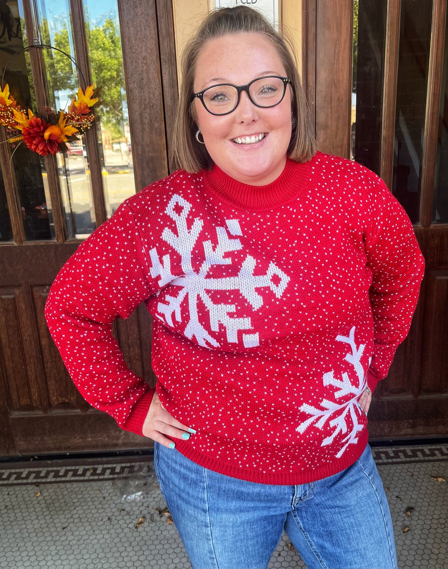 Red Snowflake Sweater