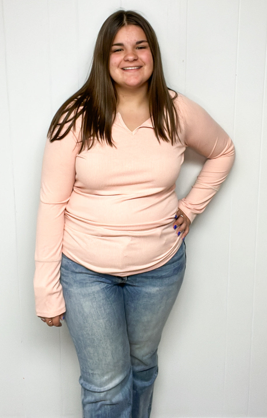 Sabine Ribbed Long Sleeve-Mauve