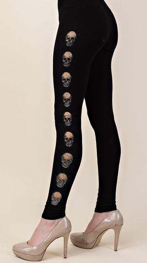 Vocal Black Skull Leggings