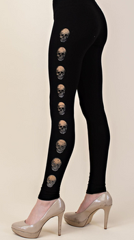 Black Skull Leggings-SALE