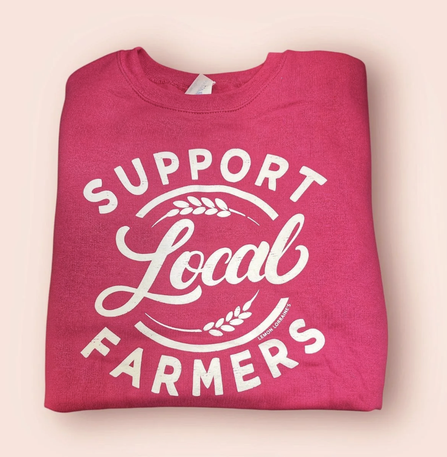 Support Your Local Farmer - Crew neck - Sangria