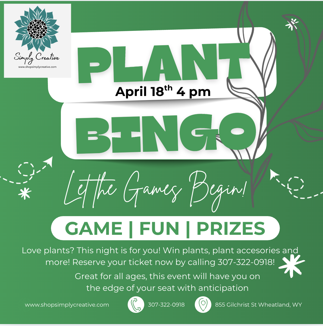 Plant Bingo Ticket April 18th