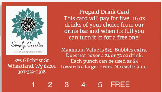 6 punch drink card