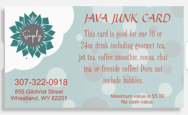 Single Drink Card