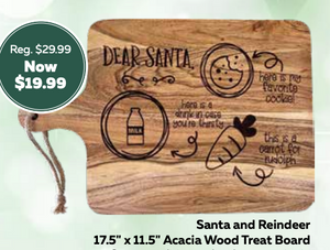 Dear Santa/Reindeer Wood Treat Board