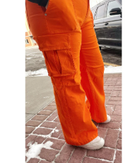Womens Orange Cargo Pants-SALE