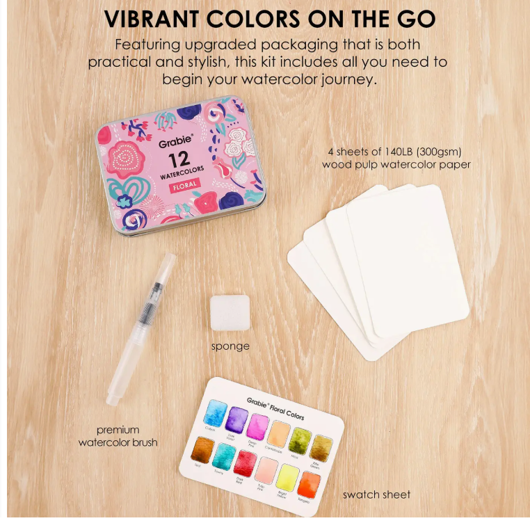 Floral  Watercolor Pocket Set