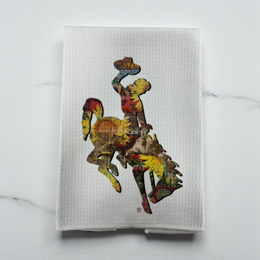 Wyoming Waffle Weave Bucking Horse Towels