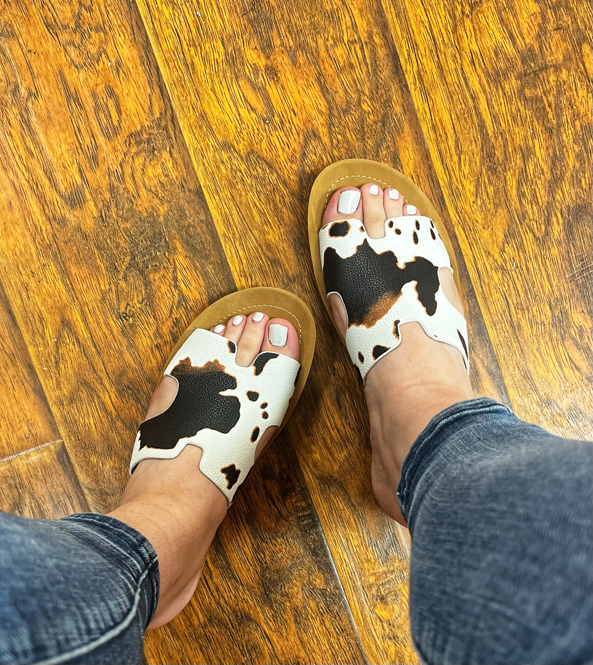 cow print sandal