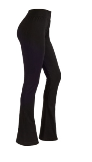 black flared leggings