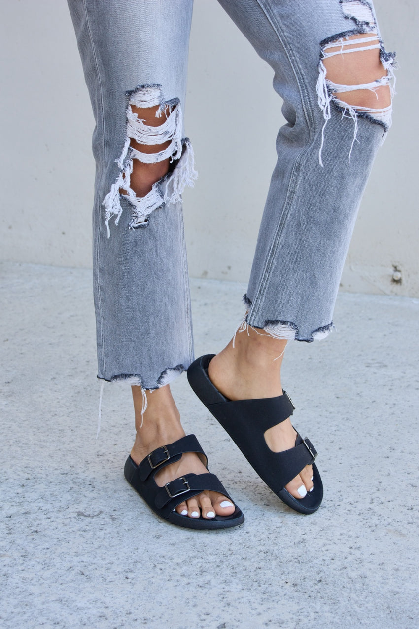 Forever Link Double Buckle Open Toe Sandals-Online Only
