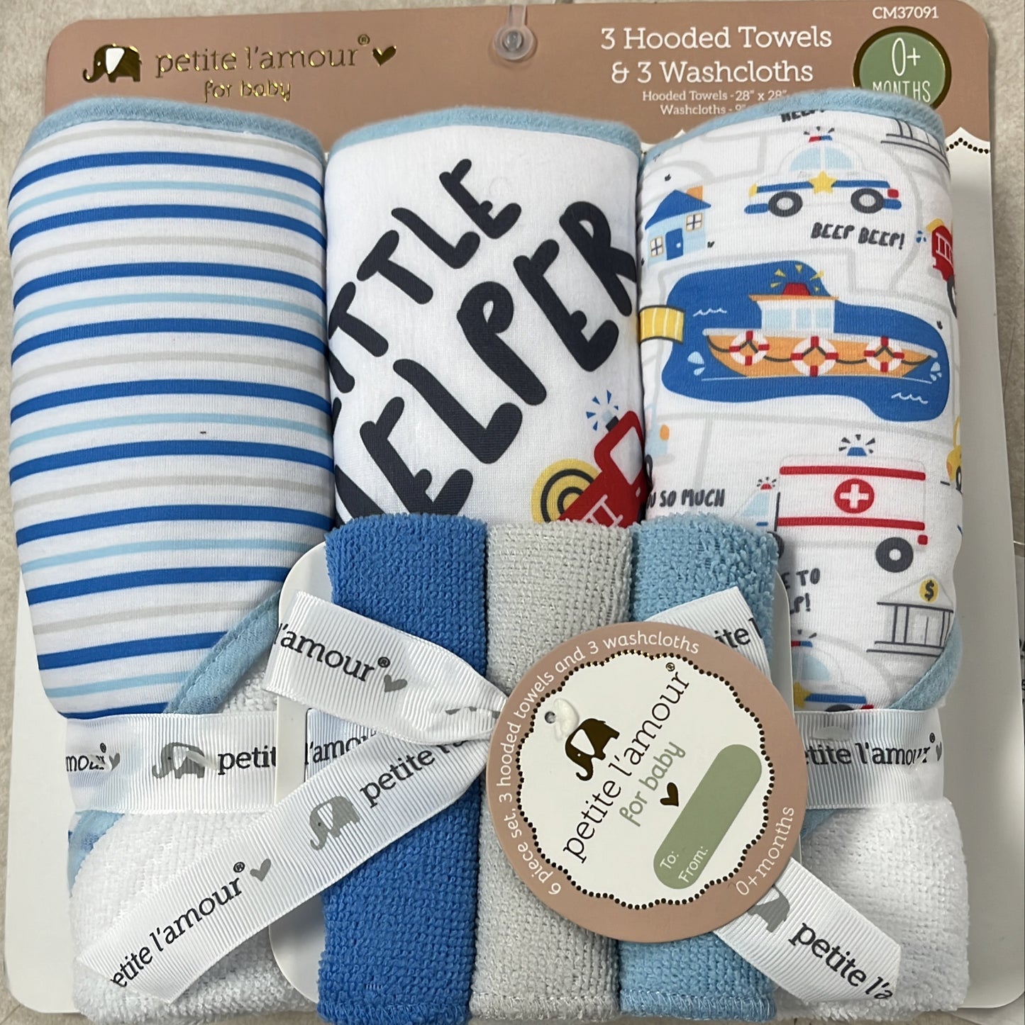 Hooded towel/wash cloth set - 6 - boy