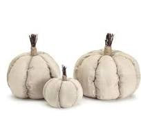 Distressed Cream Fabric Pumpkins - 3 sizes