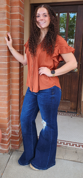 Distressed Super Hi Rise 70 Flare