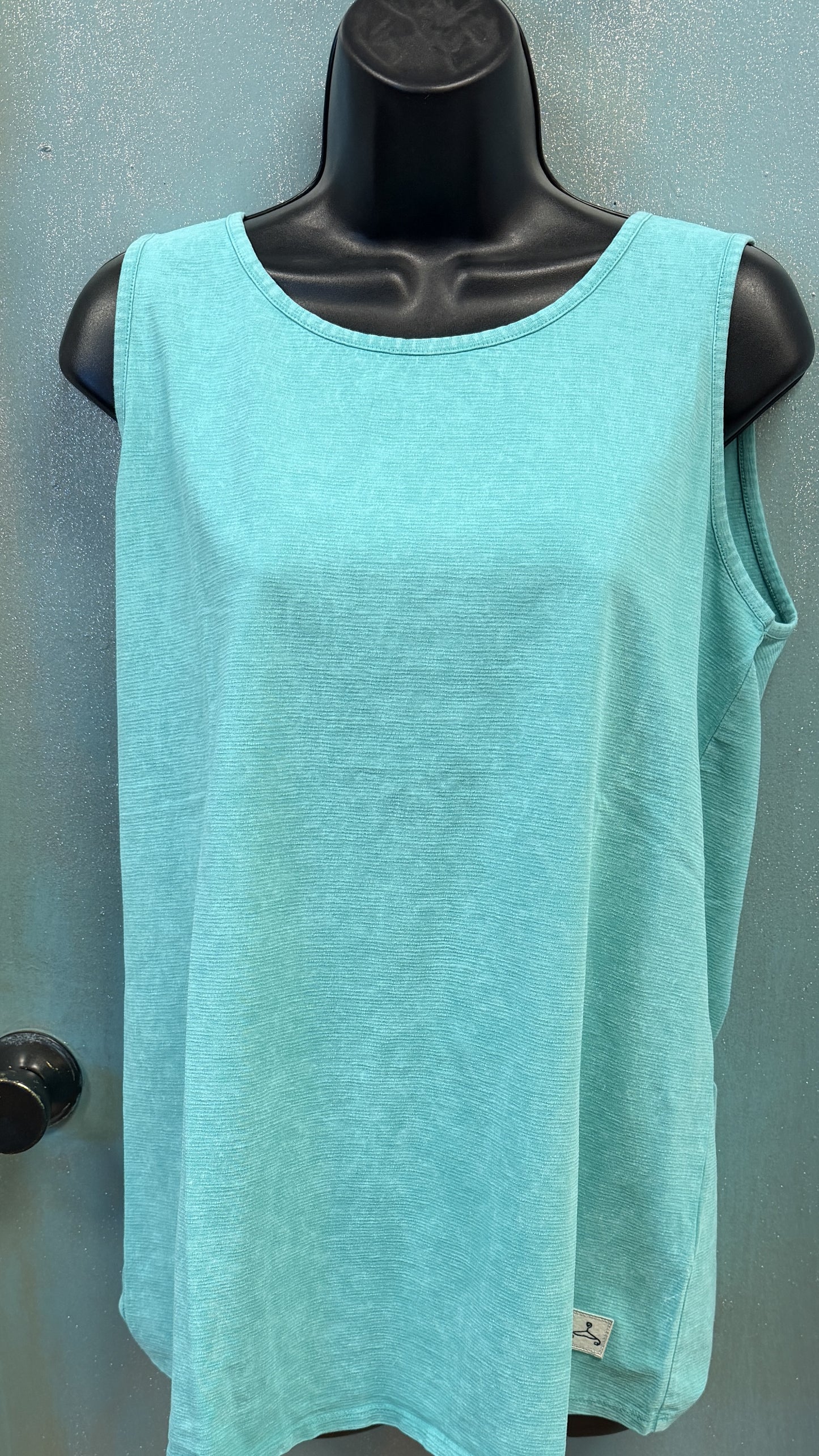 Mineral Wash Tank Top - Aqua