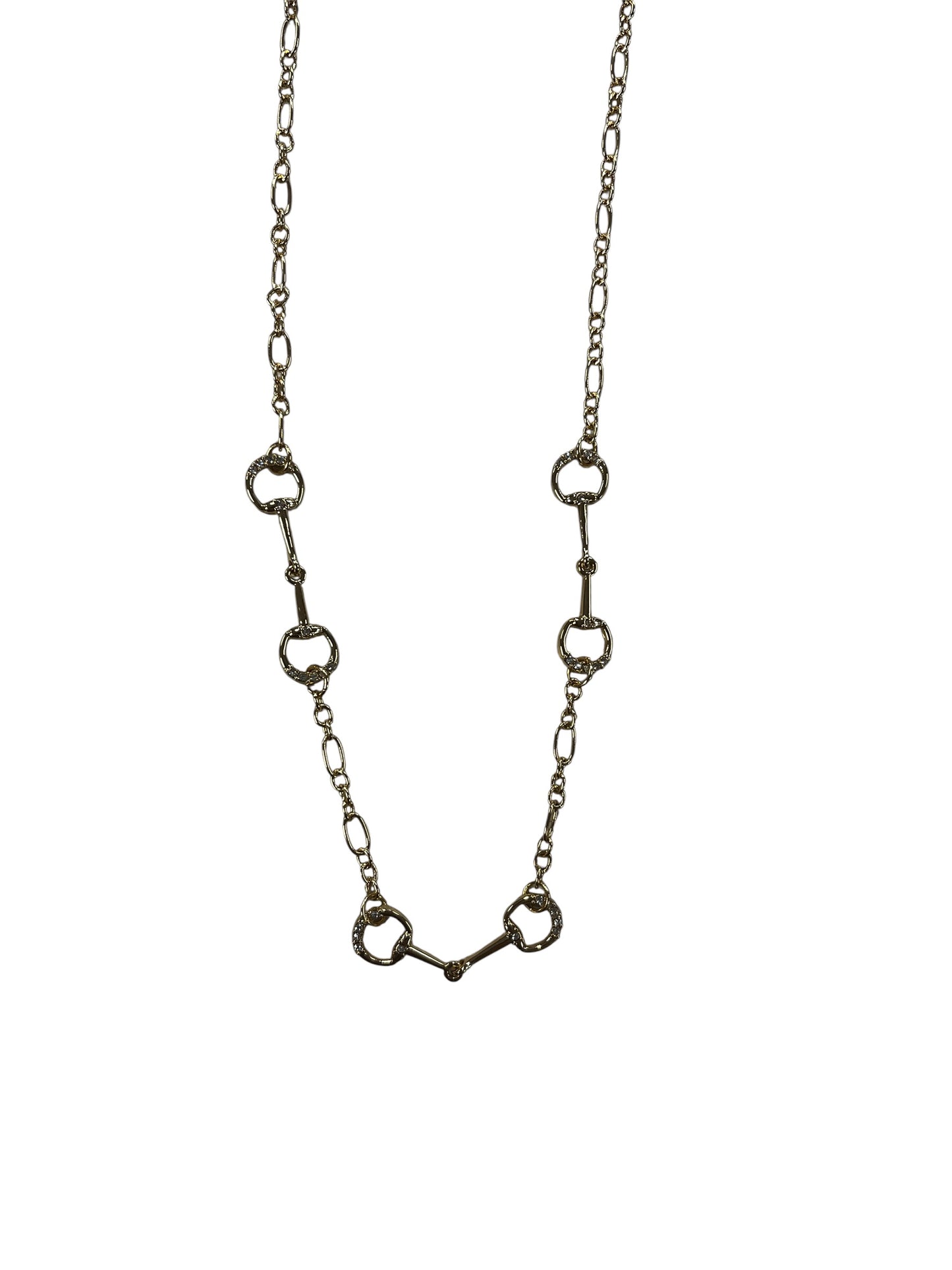Horse Bit Layered necklace - Gold finish