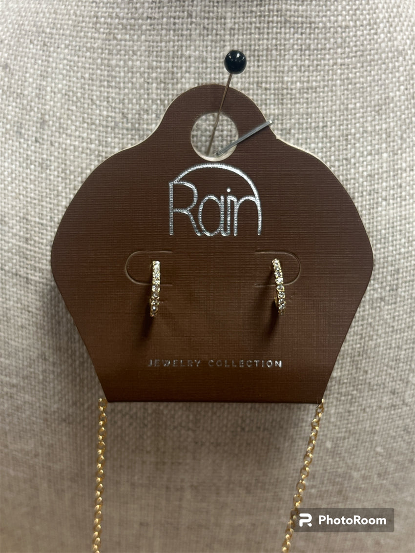Rain Gold Pendant Necklace/Earring Set